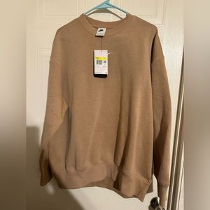 tan/brown nike sweatshirt. women’s small